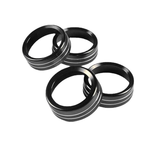 Image of Aluminum Alloy AC Knob Covers Kit for Toyota Tacoma 2016-2023 (4pcs Black) - HVAC Control Button Covers, Metal Air Conditioner Dial Covers, Durable Interior Upgrade Accessories