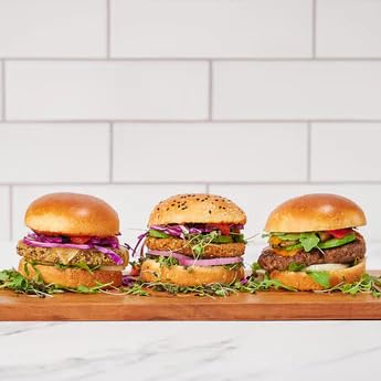 image for Bakerly, The Brioche Pre-Sliced Burger Buns With Tuxedo Sesame Seeds, 