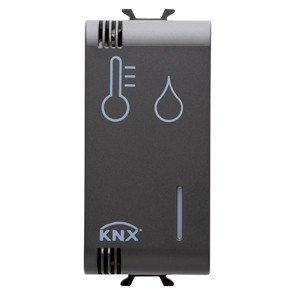 Sonda temperatura/humedad knx Gewiss GW12799H negro para domótica residencial