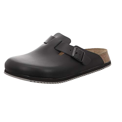 BIRKENSTOCK Super Birki Clogs, Farbe: Red, Größe: 45 7 BIRKENSTOCK 60194-39-normales Boston SUPERLAUF-Arbeitsschuh Bosten Naturleder Gr. 39-normales Fußbett, Schwarz (Schwarz), EU'