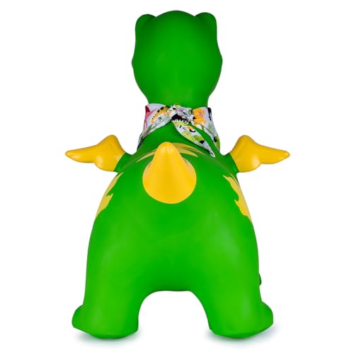 JAMARA 466007 Hüpftier Dino mit Flügel HoppyDoo - Spielzeug für Kinder, Hüpfspielzeug Baby Indoor/Outdoor, Geschenk für Kids, Gartenspielzeug, Pflegeleicht, BPA frei, mit Pumpe