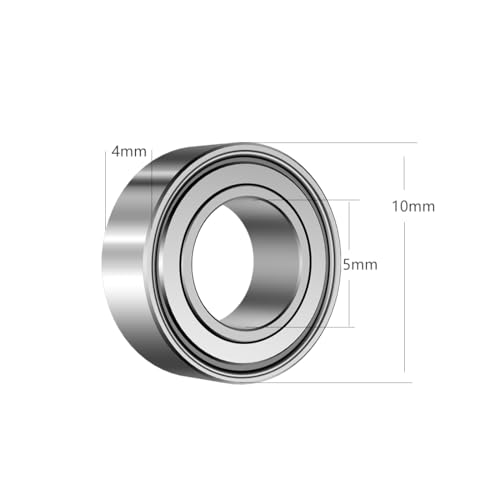 ANGEEK 10 Stück MR105 ZZ Kugellager 5 mm x 10 mm x 4 mm,Vorgeschmiert,Doppeldichtung, MR105ZZ Rillenkugellager