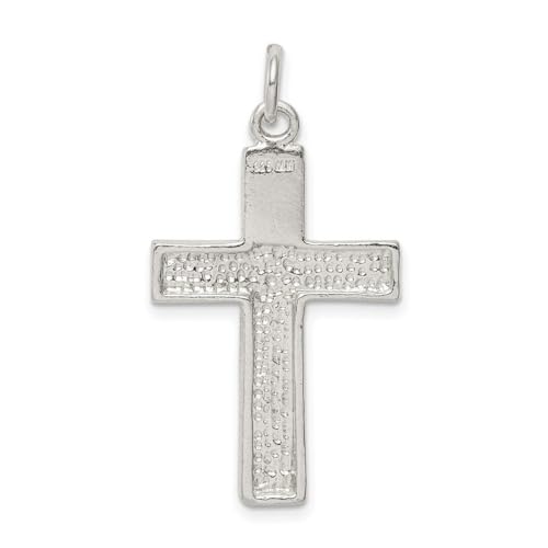 Pendentif crucifix en argent sterling 925 texturé d'exception