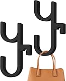 Porta ombrello di auto, ganci ombrello per avvio per auto, gancio di clip multifunzionale per tronco di, Ganci appesi al sedile posteriore, senza perforazione,Clip di montaggio (Black,2pcs)