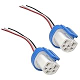 9007 9004 HB1 HB5 High Temperature Ceramic Headlight Plug Pigtail (Pack of 2) - Male Wire Harness for Headlight Fog Light Female Socket