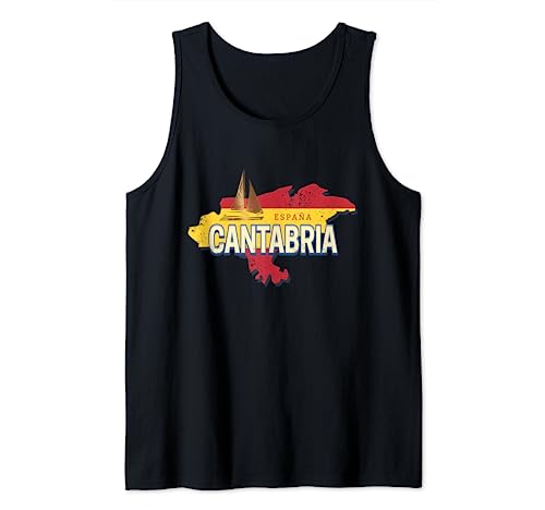 Cantabria España Retro Región Vintage Velero Recuerdo Camiseta sin Mangas