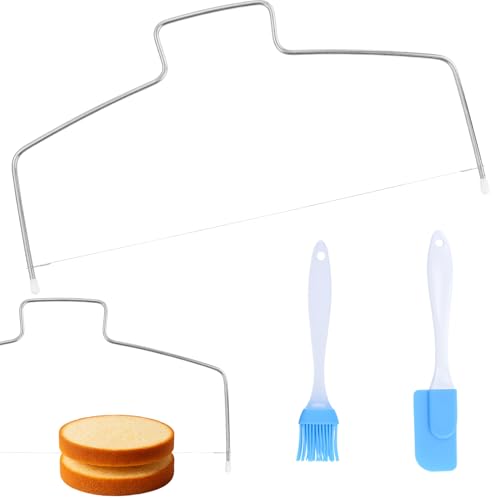 CARANNACLTD Affettatrice Per Torte a Filo, Taglia Torta Regolabile, Affettatrice Per Torta a Filo Da Taglio, Tagliatorte in Acciaio Inossidabile, Funzionale，32Cm