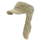 Rapid Dominance Genuine US Cotton Foreign Legion Sun Garden Cap Flap HAT (Khaki, L/XL)
