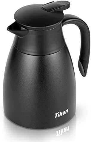 34 Oz Thermal Coffee Carafe, Stainless Steel Insulated Vacuum Coffee Carafes For Keeping Hot, 1 Liter Beverage Dispenser (Starry Black)