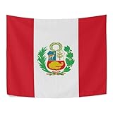 GuoChe Peru-Flagge, Wandteppich, Tagesdecke, Wandkunst für Wäsche, Badezimmer-Dekorationen, 152,4 x 101,6 cm