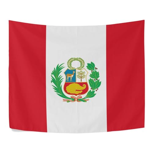 GuoChe Peru-Flagge, Wandteppich, Tagesdecke, Wandkunst für Wäsche, Badezimmer-Dekorationen, 152,4 x 101,6 cm
