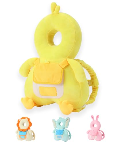 Image of JunNeng Baby Head Protector Backpack with Squeaker，Toddler Head Safety Protection Cushion, Yellow Duck