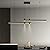HUASHARE Modern Black Linear Pendant Lights Kitchen Island Lighting Minimalist Led Chandeliers Pool Table Light Dimmable Ceiling Hanging Light Fixture Dining Room with Remote Control (47in)