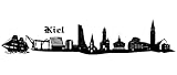 Samunshi® Wandtattoo Kiel Skyline Wandaufkleber in 6 Größen und 19 Farben (70x14,2cm schwarz)
