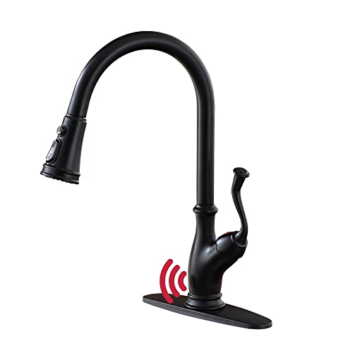 Boyel Living Touchless Kitchen Faucets with Pull Down Sprayer in Matte Black,Stainless Steel，3...