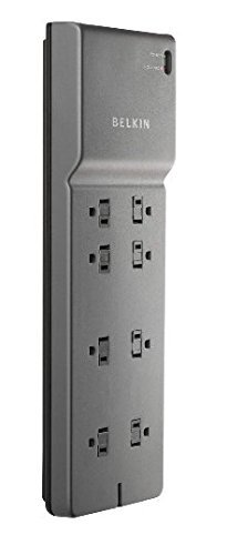 Belkin Power Strip Surge Protector With 8 Outlets, 6 Ft Long Flat Plug Heavy Duty Extension Cord + Overload Protection For Home, Office, Travel, Compuer Desktop & Phone Charging Brick (3,550 Joules) #TOP5