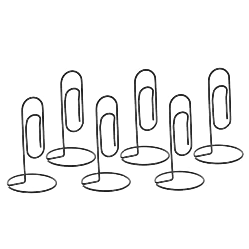 Happyyami 6個卓上カードホルダー 属製メモクリップスタンド付き 卓上名札 席札 レシピカード用ディスプレイ 事務所 結婚式 教室対応