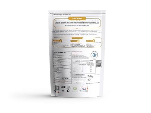 Image of Indian Kitchen Foods Instant Aloo Matar - Freeze Dried, Gluten-Free, Ready-to-Eat Indian Vegetarian Meal