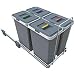 thumbnail: ELLETIPI Ecofil PF01 34B3 Uittrekbare Afvalemmer - 4x8 Liter Afvalscheiding - Grijs - 30x45x36 Cm - Perfect Voor Keuken