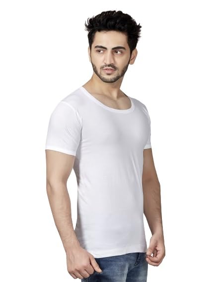 Image of Poomex Men's Cotton Half Sleeve Vest (Pack of 3)