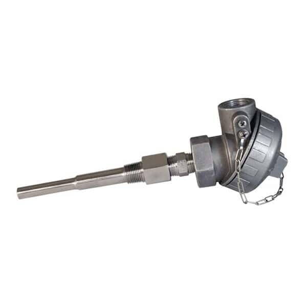 Digi-Sense Sonda termopar industrial, tipo J, sin conexión a tierra, 6" L, 3/4" NPT