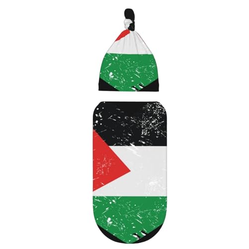 Swaddle and Hat Set - Palestine Vintage Heart Blanket