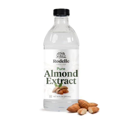 Rodelle Pure Almond Extract, Gluten Free Kosher, Made in USA, 16 Fl Oz Btl