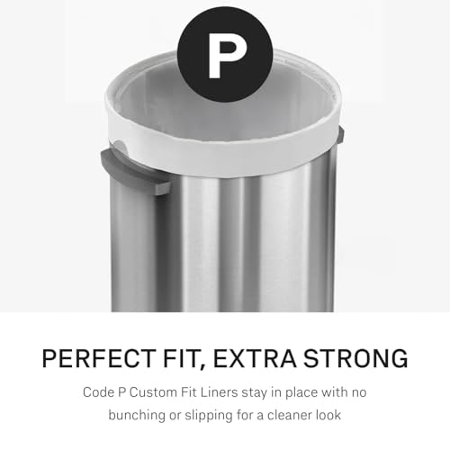 Image of simplehuman All Steel Bullet Can, 60L / 16 Gallon Premium Commercial Trash Can for Hotels, Museums, Galleries, Upscale Spaces, Heavy Gauge Steel, ADA-Compliant, Brushed Stainless Steel