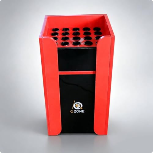 Porte-queues de billard compact 16 trous et meuble vertical de rangement à base rouge - 7