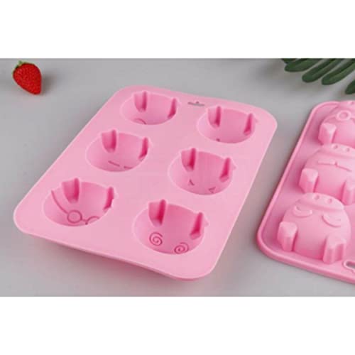 Molde para hielo con forma de cerdito, set de 6 miniatura 5