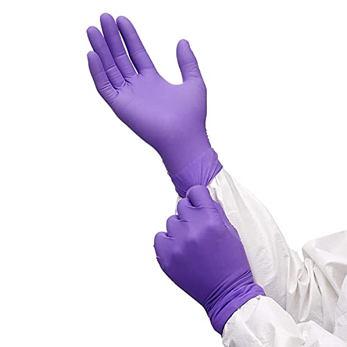 Kimtech Purple Nitrile Disposable Protective Gloves, Latex and Powder Free for Heavy Duty protection Against Chemicals and Virus's, Box of 100 Medium