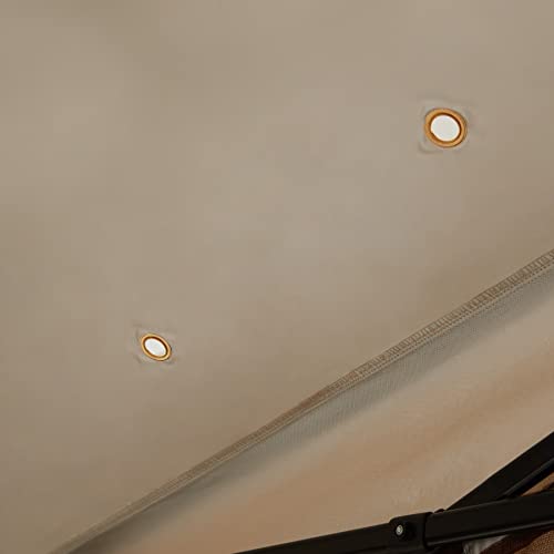 tectake® Carpa Repelente al Agua, Estructura de Acero, Cenadores para Jardin, Mosquiteras, Carpa Playa, Pergolas de Jardin Exterior, Toldo Camping - 364x364x294 cm Marrón - imagen 7