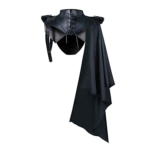Gajaous Herren Mittelalter Umhang Vintage Ritter Krieger Schal Viking Cape Halloween Cosplay Schulter Cape Cover