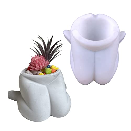 Body Concrete Flower Pot Vase Molds Kneeling Shape Plaster Succulent Planter Silicone Molds Pen Brush Holder Mold Storage Box Mold Epoxy Resin Cement Clay Mould #TOP29