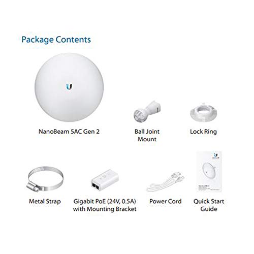 NanoBeam AC NBE-5AC-Gen2-US 4 Units 5GHz High-Performance airMAX ac Bridge CPE with Dedicated Management Radio - Thumbnail 4