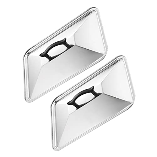 Hoement Coperchio Per Vassoio Di Pesce in Acciaio Inossidabile 36x27 Cm, Copertura Protettiva Multiuso Per Alimenti, Set 2 Pezzi Per Griglia e Barbecue