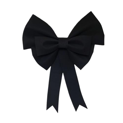 Christmas Valentine's Day Tree Topper Bows for Front Door Flower Wreath, Solid Bows for Holiday Ornament (Black, 19.7