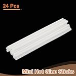 uxcell 24 Pcs Mini Hot Glue Sticks, 0.28" Dia x 7.87" Long EVA Glue Gun Sticks, White Mini Hot Melt Glue Sticks for DIY Craft Sticky Projects