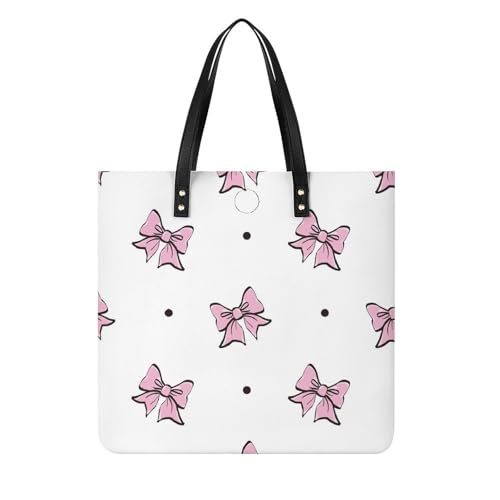 Sac à main shopper nœud rose : grand sac à bandoulière femmes de 39x39cm