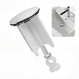 Pop Up Drain Plug, 40mm Basin Plug Replacement Plastic Brass Universal Sink Plugs Adjustable Height Rust-Proof for Bathroom Kitchen Basin Lifting Overflow Prevention
