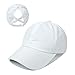 Women Ponytail Baseball Hat Quick Dry Mesh Sun Hat Breathable Baseball Caps Ponycap for Golf Running Cycling Sports White