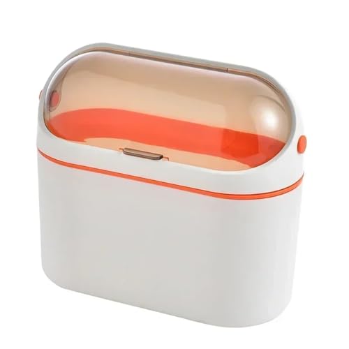 Mini cesto para mostrador escritorio papelera con tapa a presión bote de basura de pared 2 piezas