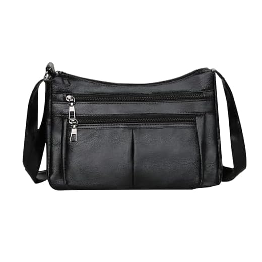 Dynwave Bolsa de ombro feminina bolsa de couro macio do plutônio crossbody bolsa com vários bolsos simples bolsa de ombro para viagens festa trabalho, preto
