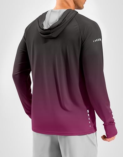 Image of Men's Sun Protection Hoodie Shirts Long Sleeve UPF 50+ Swim Shirts for Men Rash Guard Fishing Shirt Quick Dry