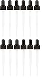 Year of Plenty Eye Droppers for 30ml Essential Oil Bottles (12-Pack, Black)