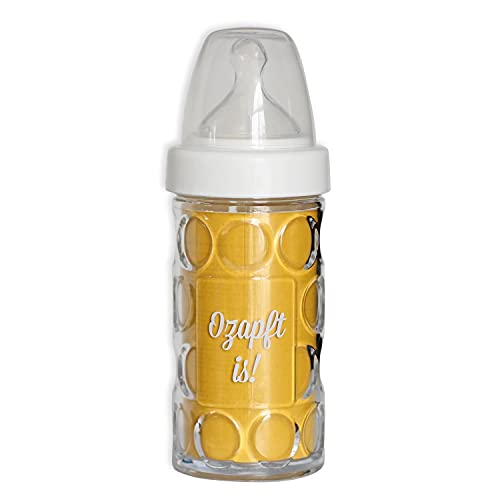 Geschenkbox ® Bayerische Nuckel-Flasche mit Henkel als Nuckel-Krug mit Aufdruck"ozapft is!" Inhalt 250ml Cover