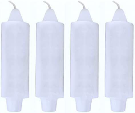 4 Pack Coach Candles Unscented 5" x 1.5" with 7/8" Base To Fit Traditional Candle Holders Including The Booklet "Candle Factoids Trivia & Safety Guidelines" Made In The USA (White)