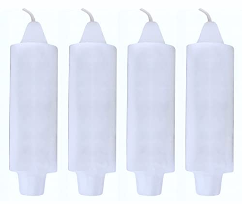 4 Pack Coach Candles Unscented 5" X 1.5" With 7/8" Base To Fit Traditional Candle Holders Including The Booklet "Candle Factoids Trivia & Safety Guidelines" Made In The Usa (White) #TOP1