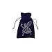 FindSomethingDifferent Fairy Tarot Bag Emroidered Luxury Velvet Navy 18x13cm