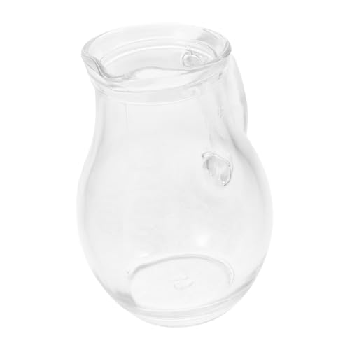 iplusmile Pichet Verre Transparent avec Poignée Cruche à Lait Délicate et Petite Carafe à Vin Design Unique Antidérapant Usage Quotidien et Décoration de Table